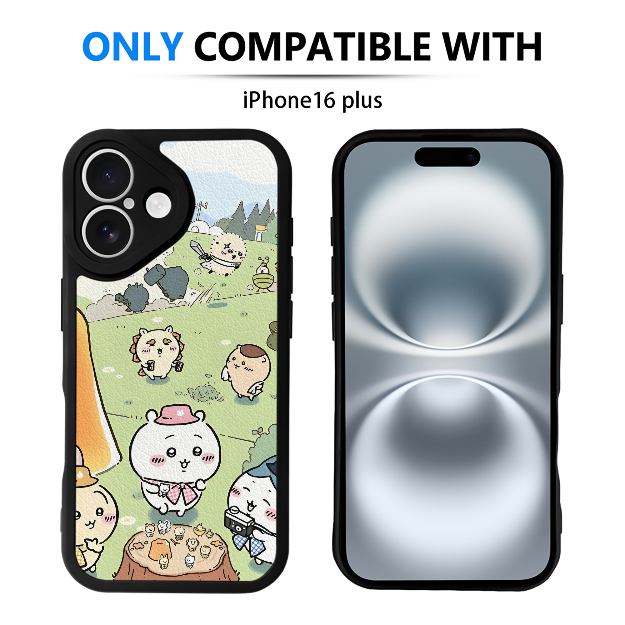 （画像用） ちいかわ Chii-kawa 【iPhone 16シリーズ対応】シリコンスマホケース（レザー調） 材質：シリコン